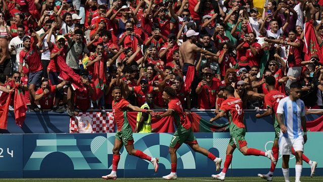 Morocco fans storm pitch against Argentina as Olympic soccer kicks off