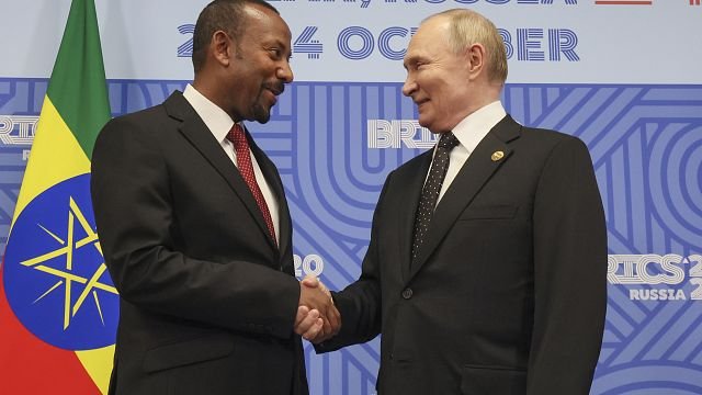 Ethiopian Prime Minister Abiy meets Russian president Putin at BRICS summit