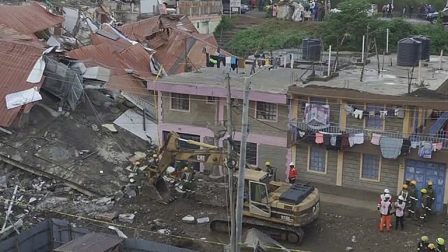 Buildings evacuated in northern Nairobi after seven-story block collapses