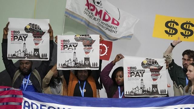 Activists from global south protest at COP29 calling for finance for less privileged countries