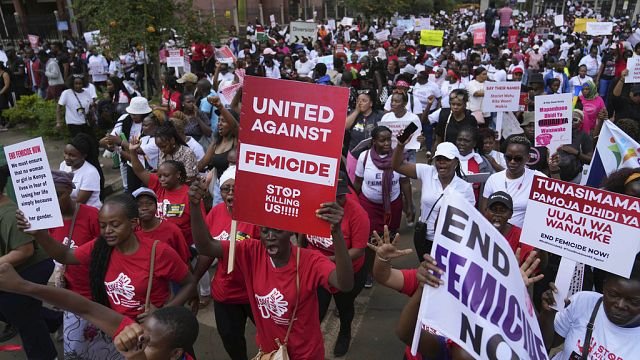 Police in Kenya hurl teargas at protesters against gender-based violence