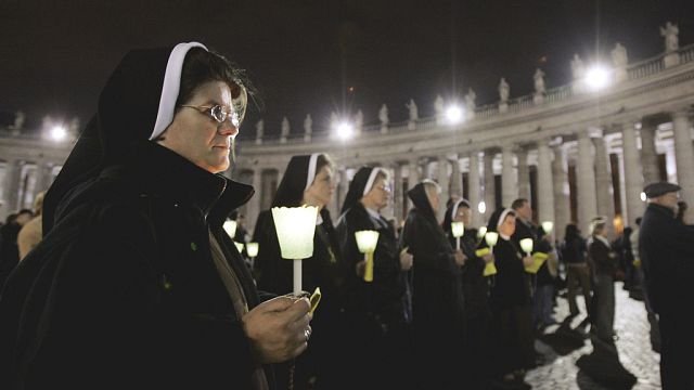 Thousands gather outside the Vatican to pray for Pope Francis’ health