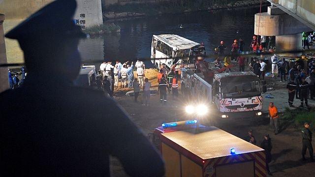 At least 18 dead after bus plunges off bridge in El Harrach, east of Algiers