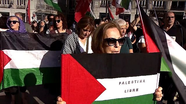 Demonstrators in Spain call for full arms embargo on Israel