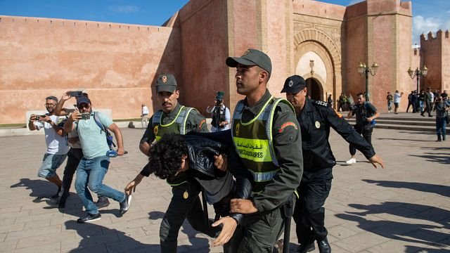 Protesters led by youth clash with Police in Morocco