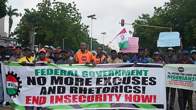 Nigeria labour union protest insecurity in Lagos