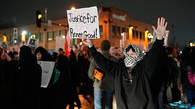 Hundreds protest in Minneapolis over fatal shooting by ICE officer