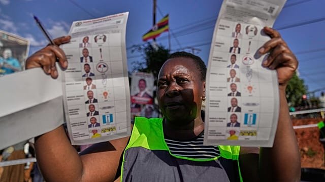 With polls closed, vote counts are underway in Uganda presidential election