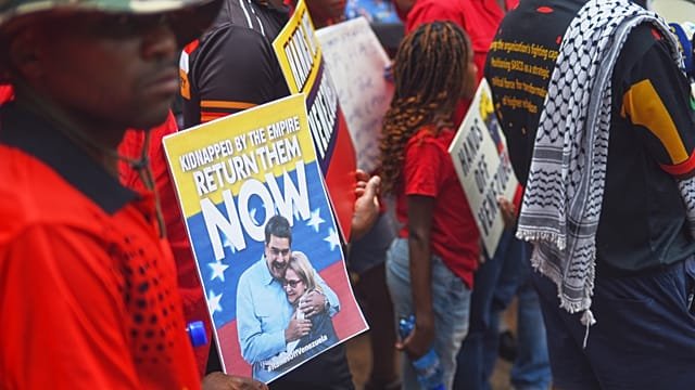 Protesters in Johannesburg call on US to release Venezuela’s Maduro