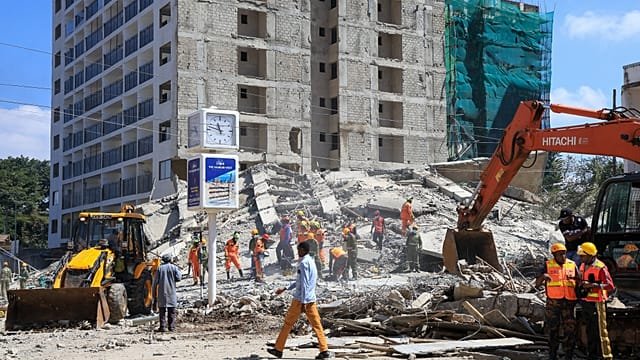 Unknown number of people trapped after 16-story building under construction in Nairobi collapses