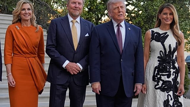 Trump hosts Dutch royals at the White House for dinner and overnight stay