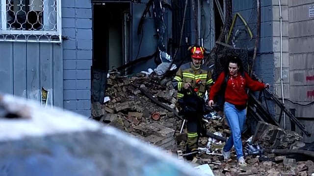 Kyiv residents rescued as Russian strikes damage buildings across the city