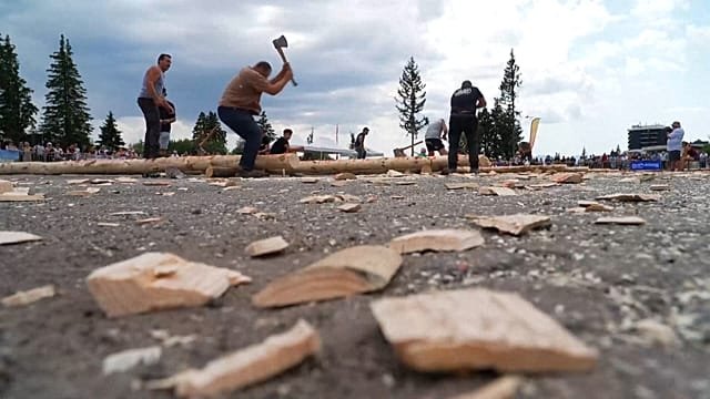 France’s oldest lumberjack contest puts axe skills to the test